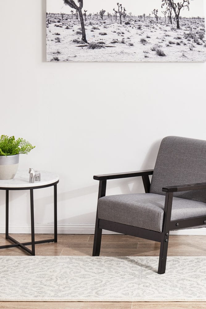 RUG CULTURE Rugs Chrome Lydia Silver Runner Rug