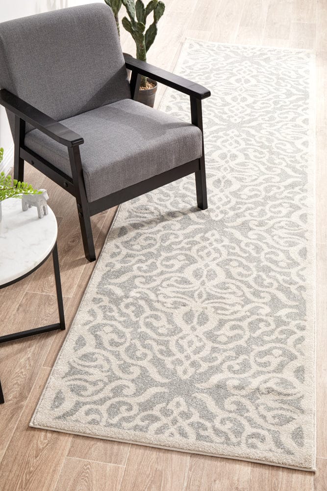RUG CULTURE Rugs Chrome Lydia Silver Runner Rug