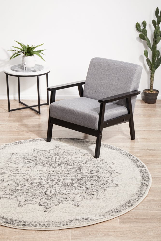 RUG CULTURE Rugs Chrome Rita Silver Round Rug