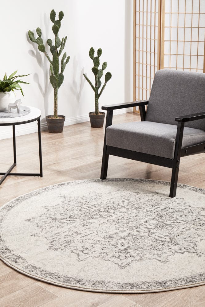 RUG CULTURE Rugs Chrome Rita Silver Round Rug
