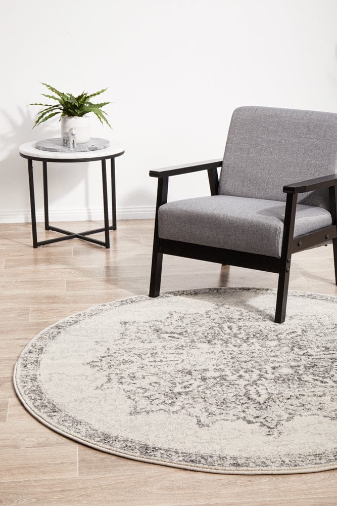 RUG CULTURE Rugs Chrome Rita Silver Round Rug