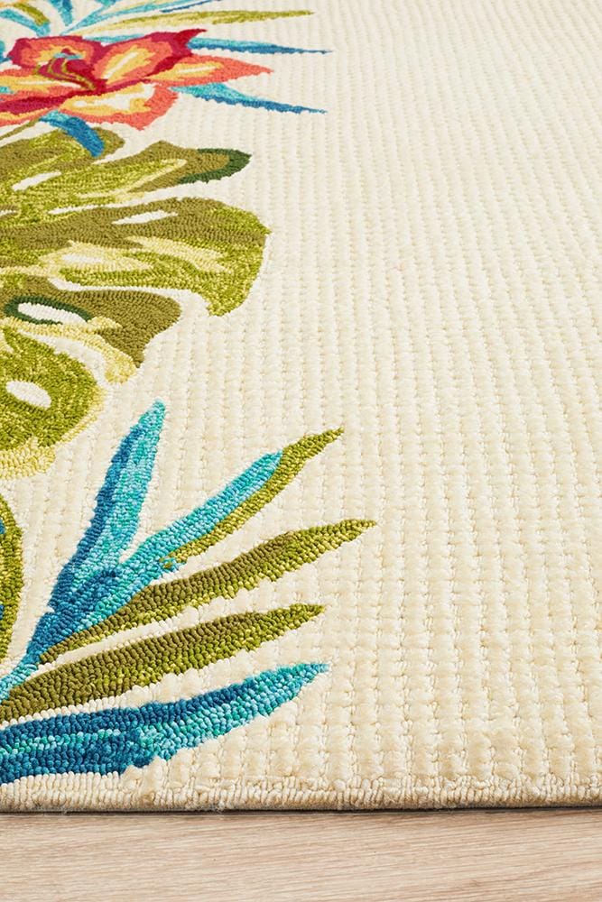 Rug Culture Rugs Copacabana Anna Floral Indoor Outdoor Rug Cream