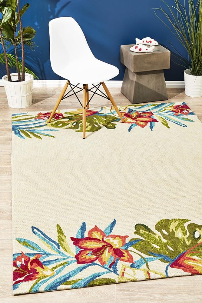 Rug Culture Rugs Copacabana Anna Floral Indoor Outdoor Rug Cream