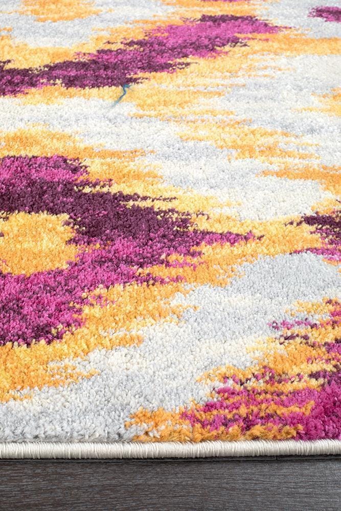 Rug Culture Rugs Dimensions Divinity Burst Aubergine Modern Runner Rug