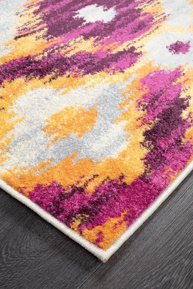 Rug Culture Rugs Dimensions Divinity Burst Aubergine Modern Runner Rug