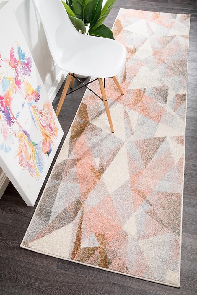 Rug Culture Rugs Dimensions Divinity Shatter Blush Modern Runner Rug