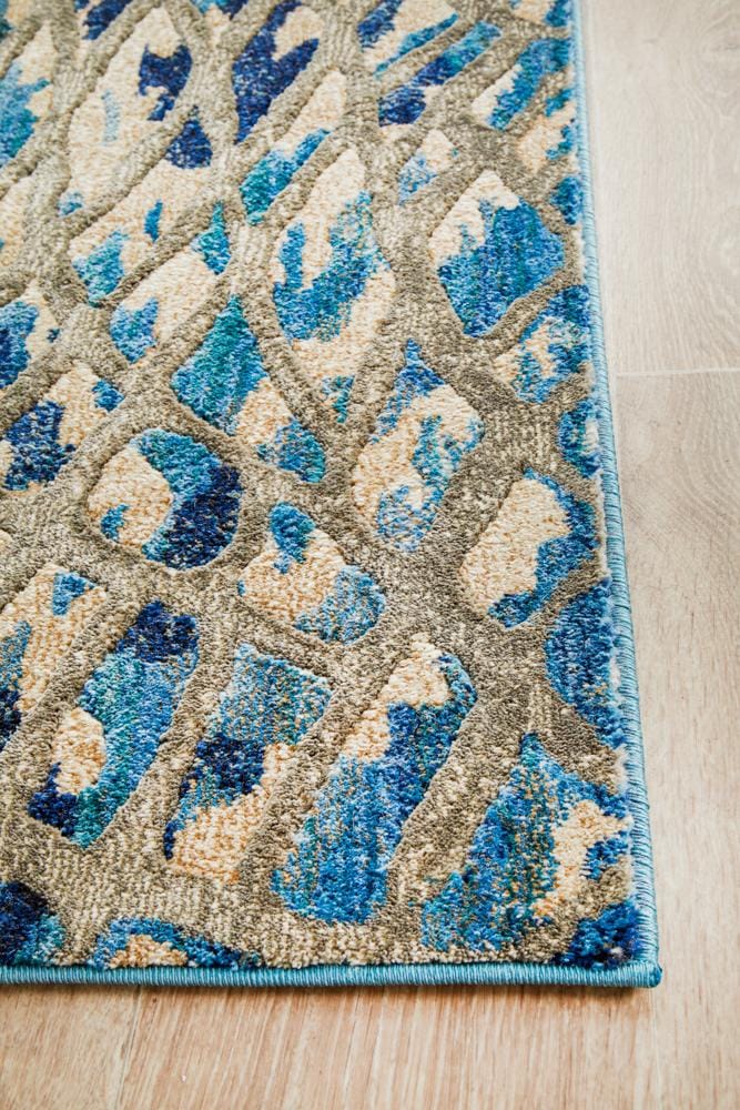 Rug Culture Rugs Dreamscape Ropes Modern Blue Runner Rug