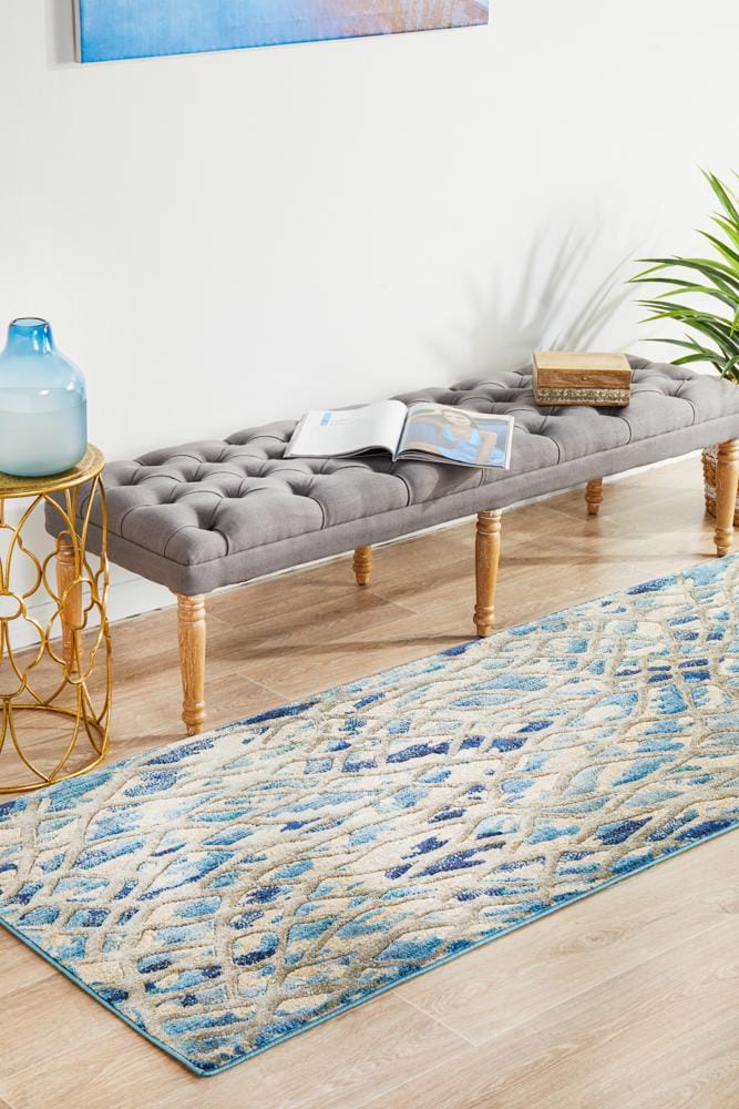 Rug Culture Rugs Dreamscape Ropes Modern Blue Runner Rug