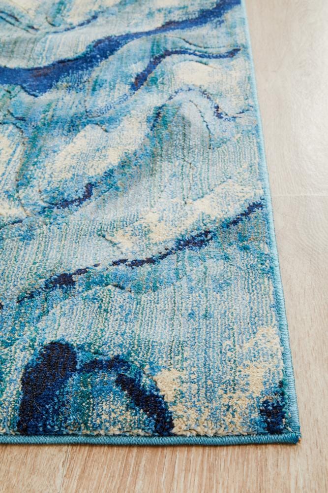 Rug Culture Rugs Dreamscape Waves Modern Indigo Runner Rug