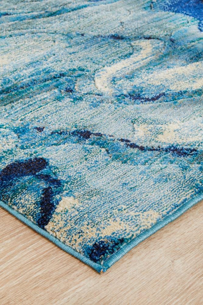Rug Culture Rugs Dreamscape Waves Modern Indigo Runner Rug