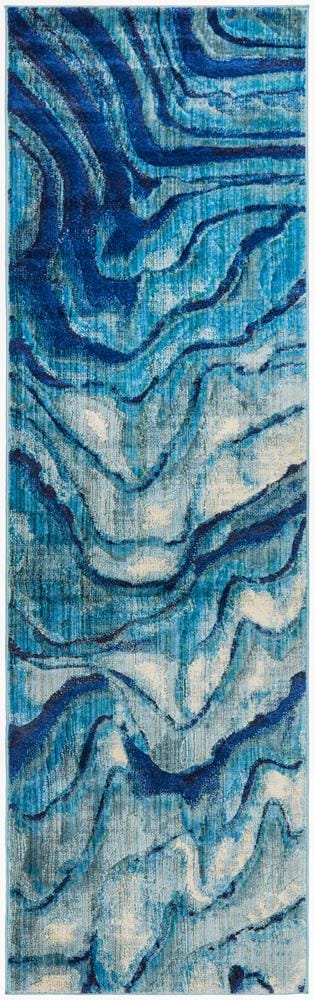 Rug Culture Rugs Dreamscape Waves Modern Indigo Runner Rug