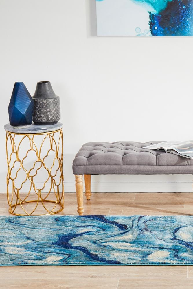 Rug Culture Rugs Dreamscape Waves Modern Indigo Runner Rug