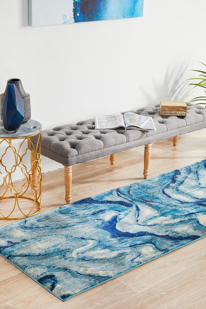 Rug Culture Rugs Dreamscape Waves Modern Indigo Runner Rug