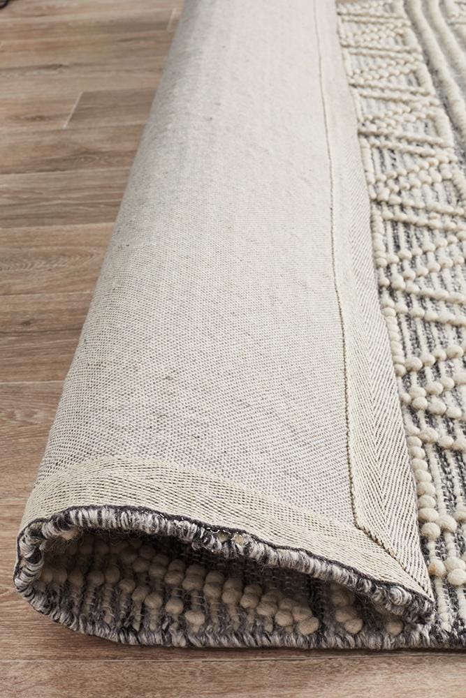 Rug Culture Rugs Esha Woven Tribal Rug Silver Grey