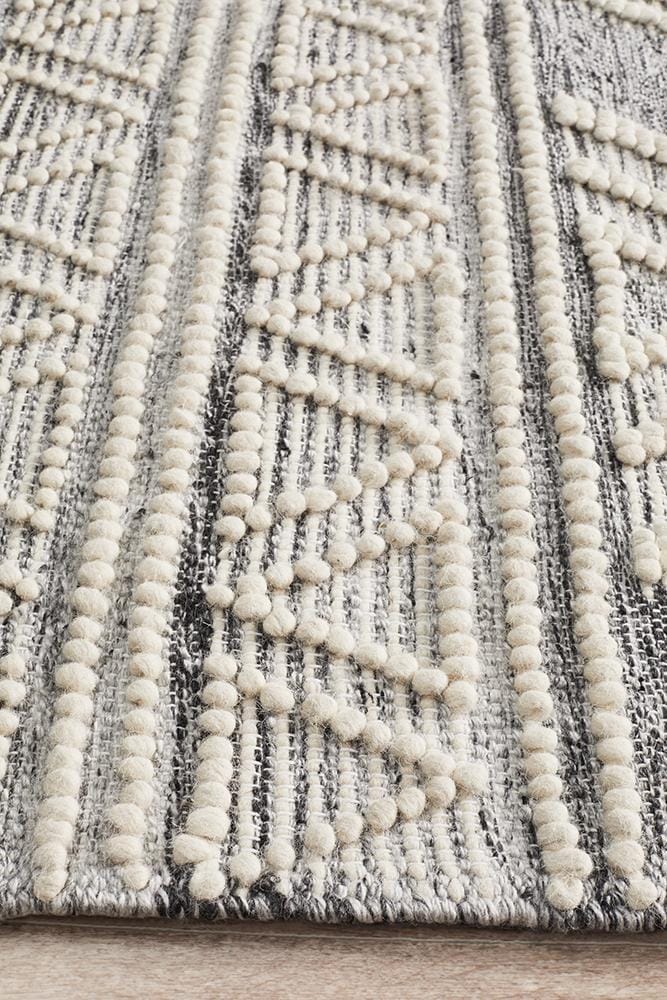 Rug Culture Rugs Esha Woven Tribal Rug Silver Grey