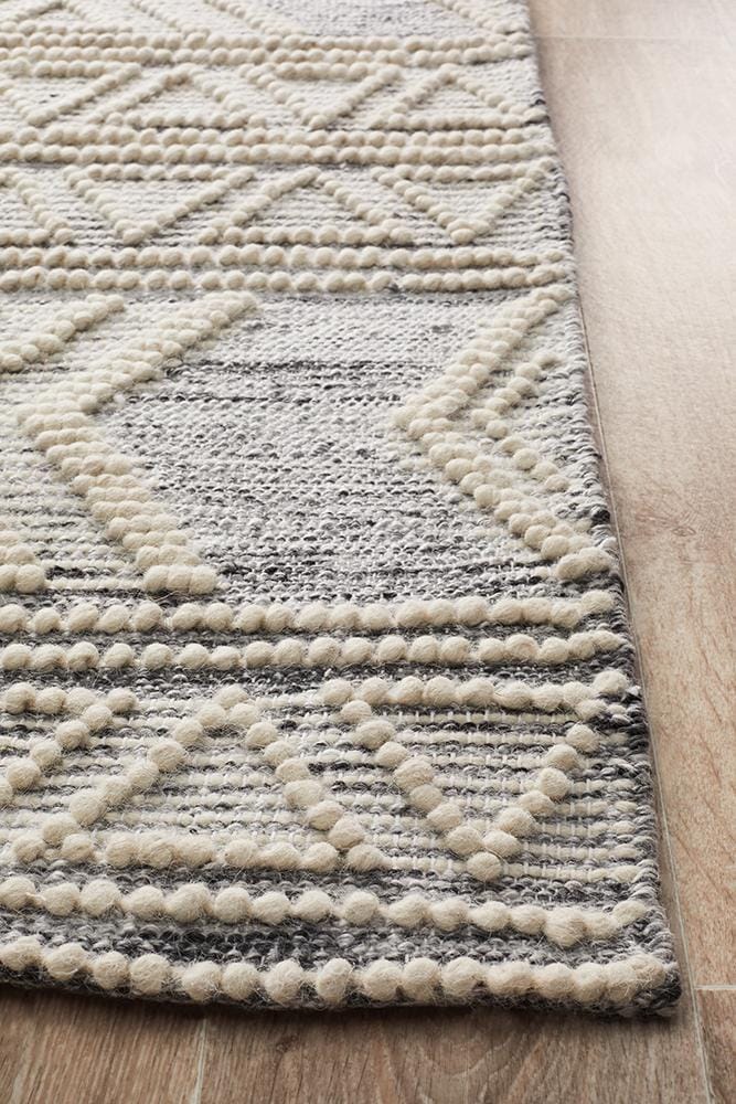 Rug Culture Rugs Esha Woven Tribal Rug Silver Grey