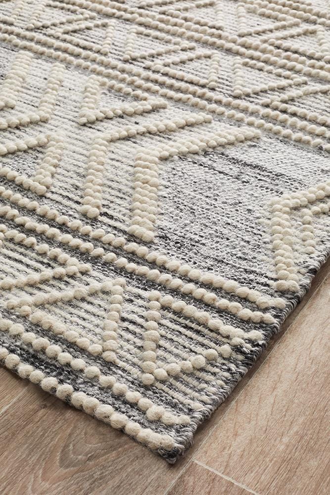 Rug Culture Rugs Esha Woven Tribal Rug Silver Grey