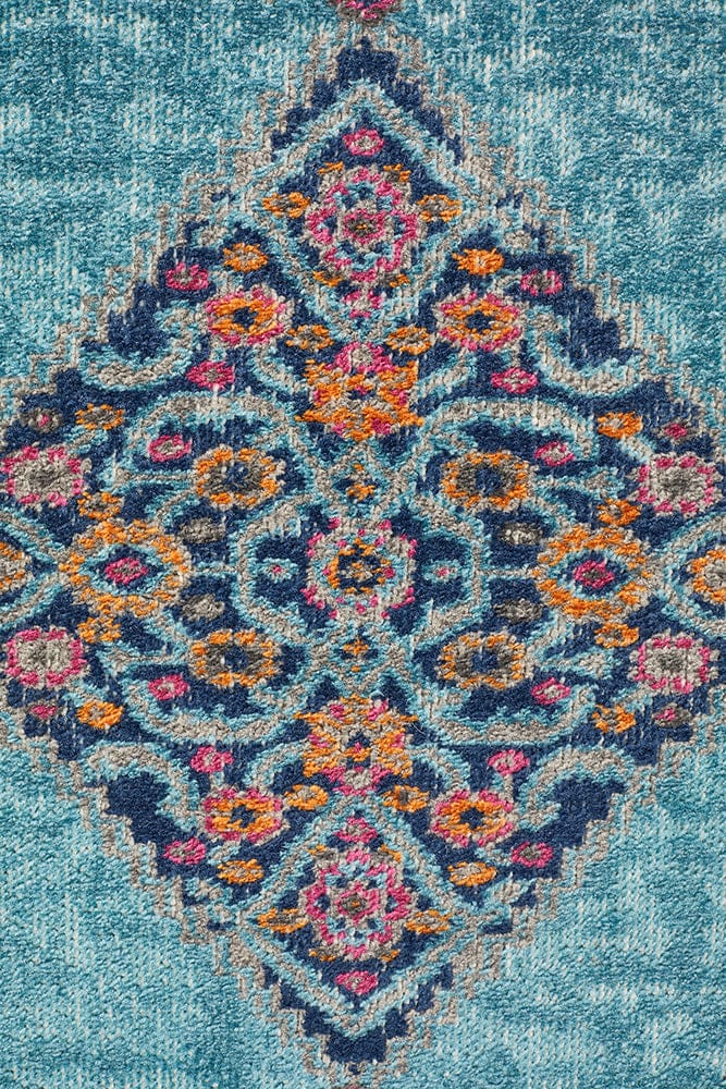 Rug Culture Rugs Eternal Whisper Diamond Blue Runner Rug
