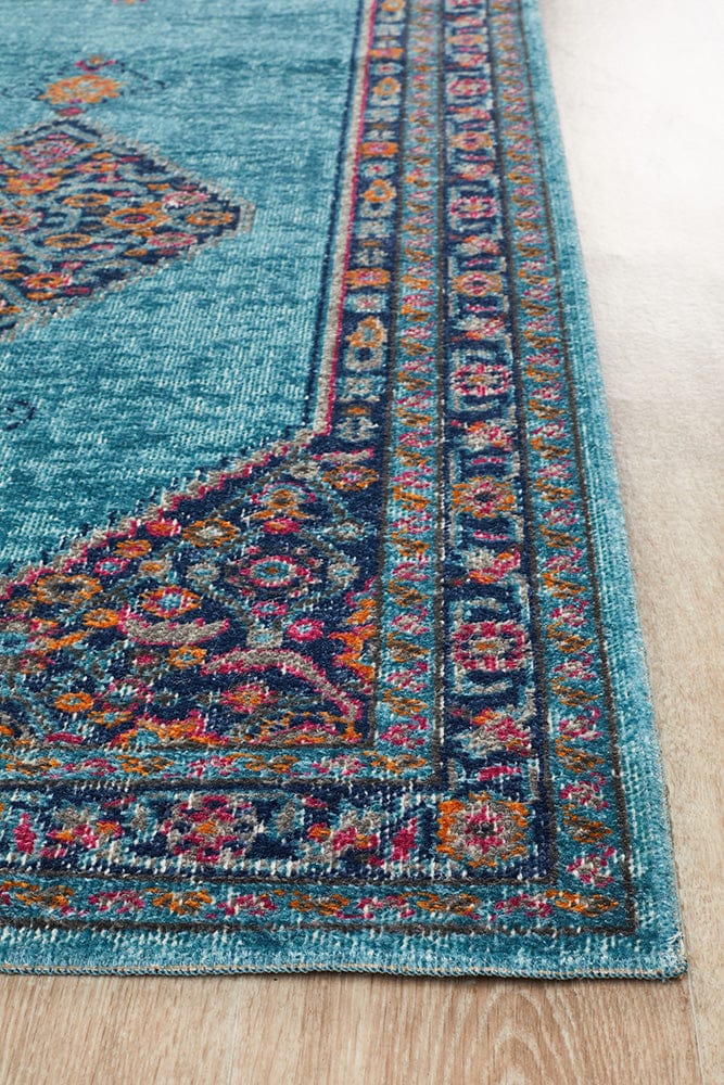 Rug Culture Rugs Eternal Whisper Diamond Blue Runner Rug