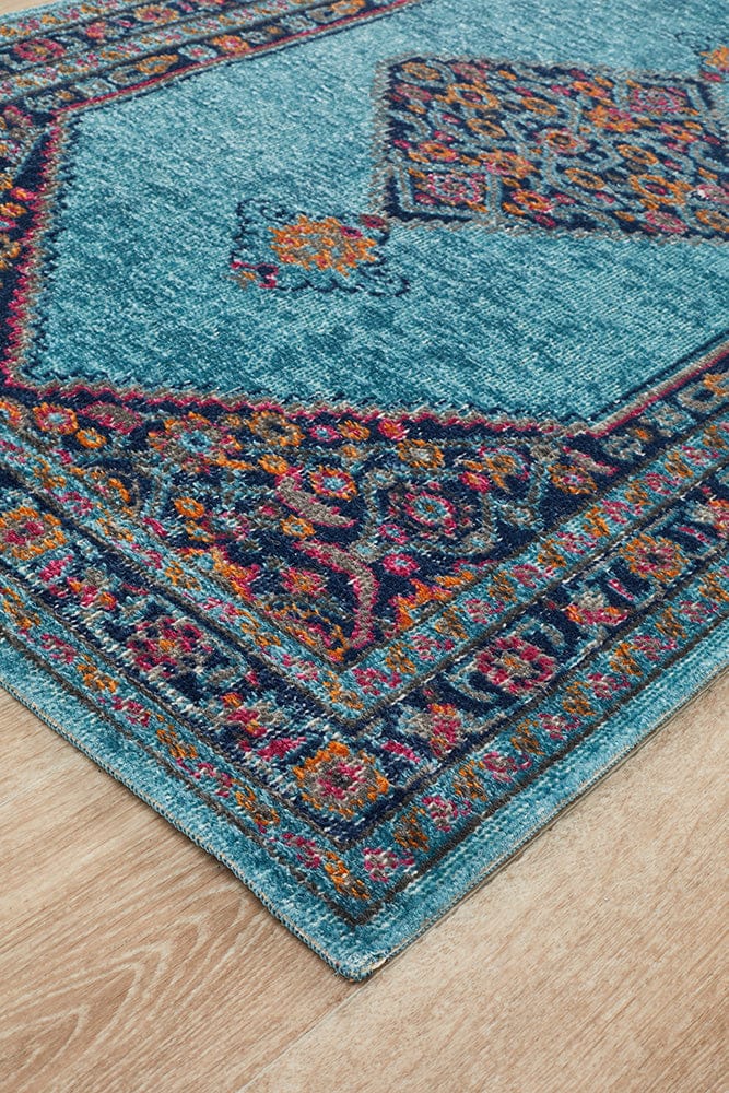 Rug Culture Rugs Eternal Whisper Diamond Blue Runner Rug
