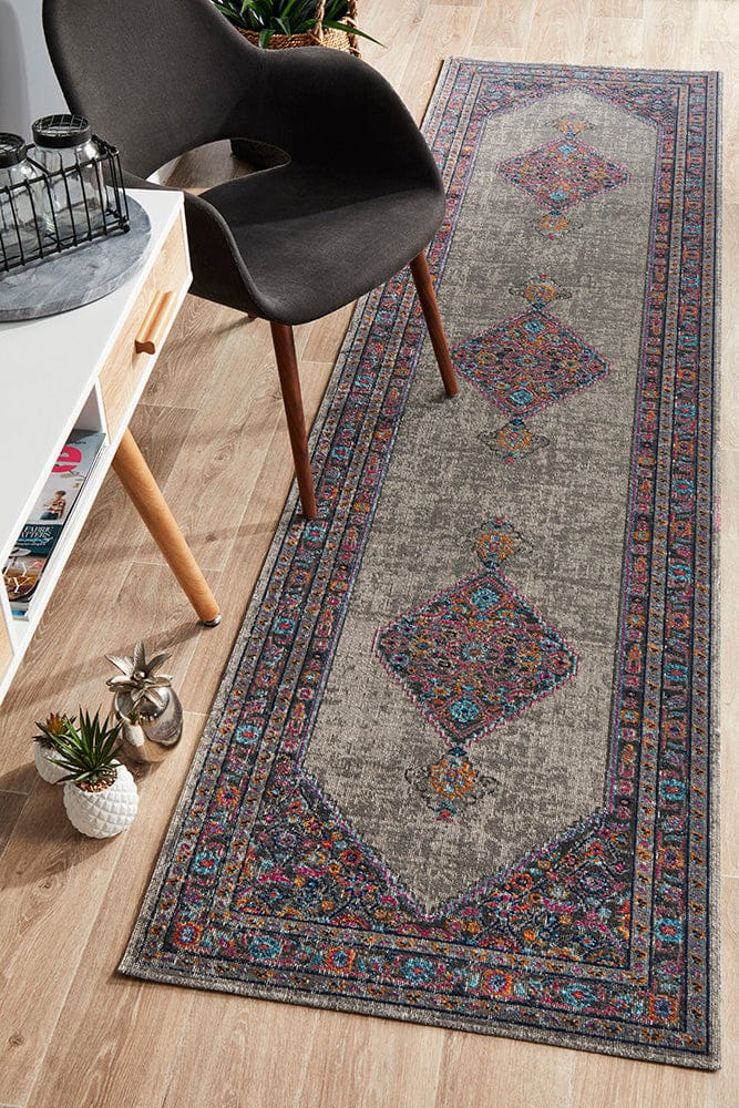 Rug Culture Rugs Eternal Whisper Diamond Grey Runner Rug