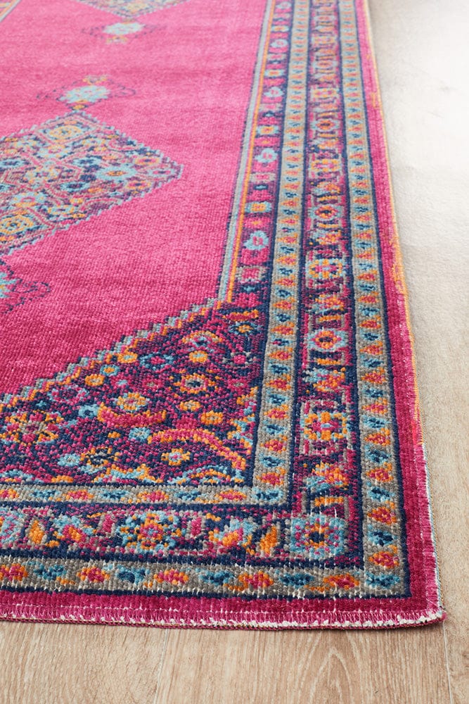 Rug Culture Rugs Eternal Whisper Diamond Pink Runner Rug