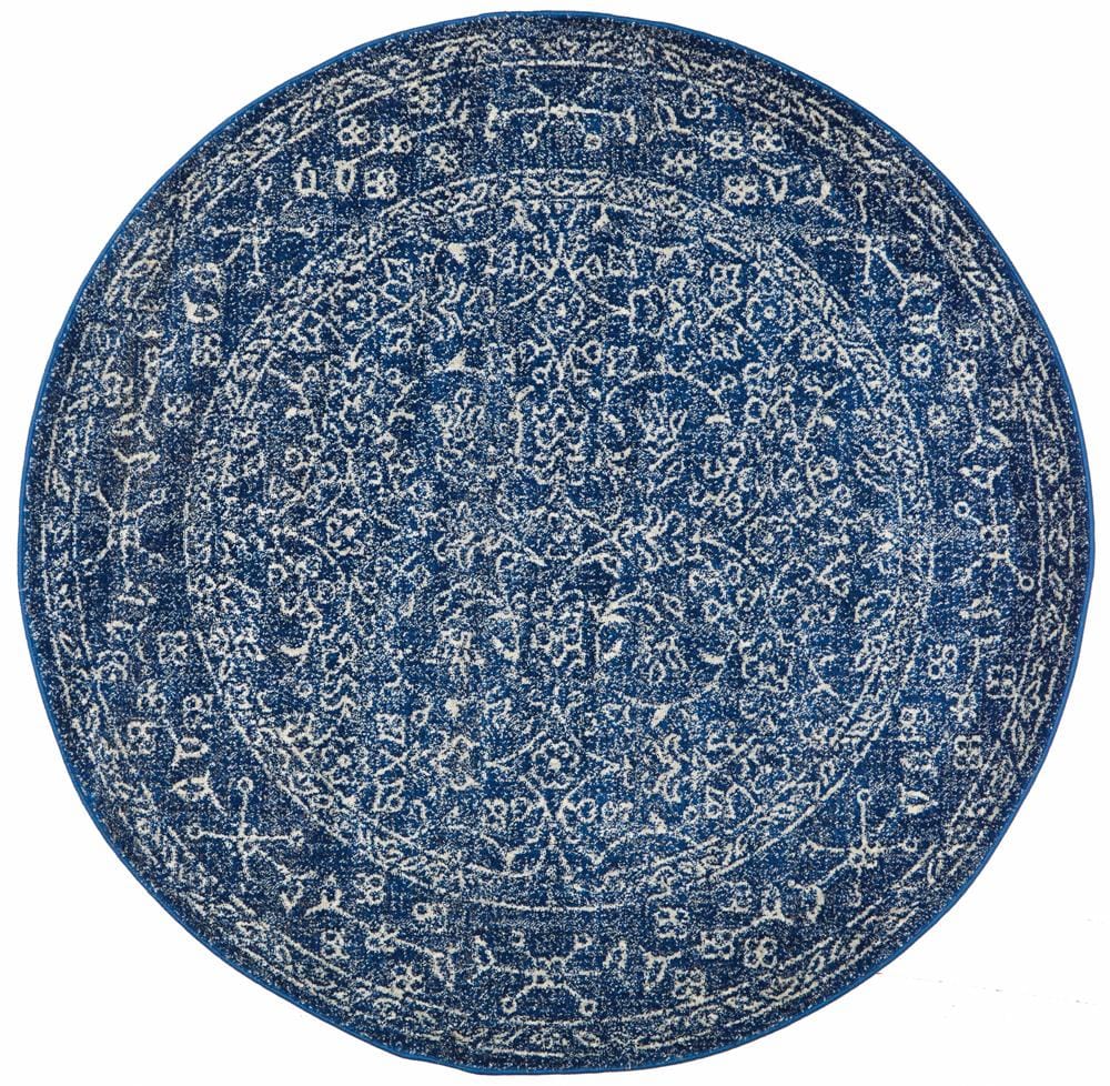 Rug Culture Rugs Evoke Artist Navy Transitional Round Rug