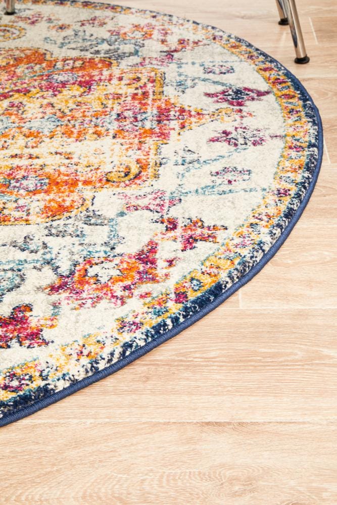 Rug Culture Rugs Evoke Carnival White Transitional Round Rug