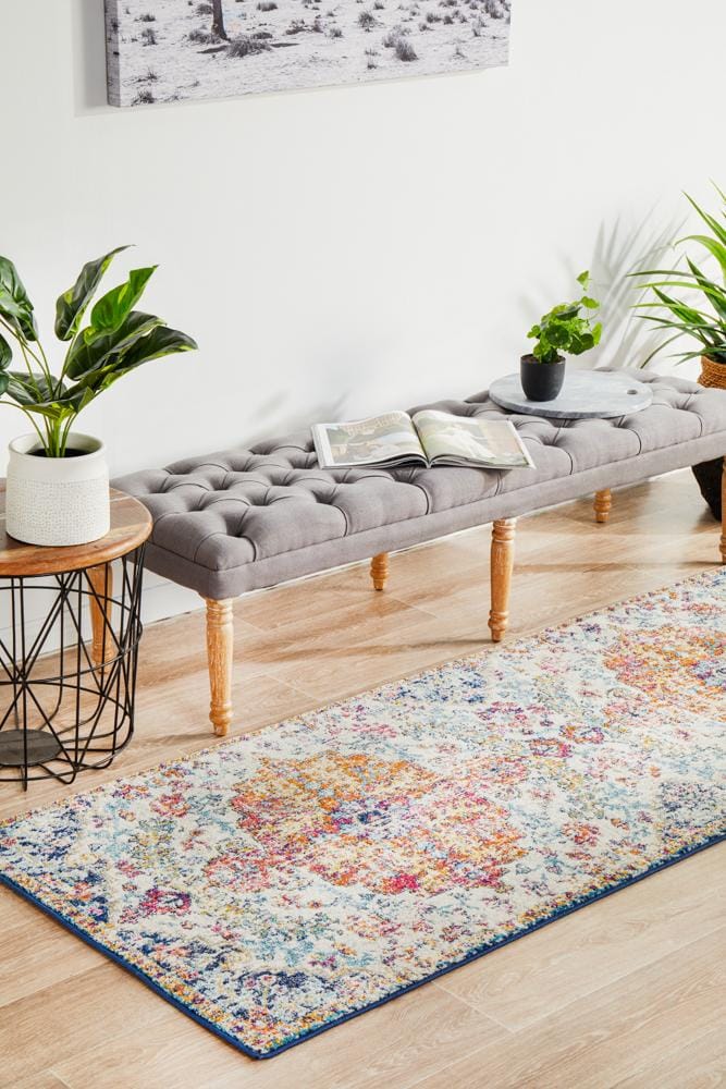 Rug Culture Rugs Evoke Carnival White Transitional Runner Rug