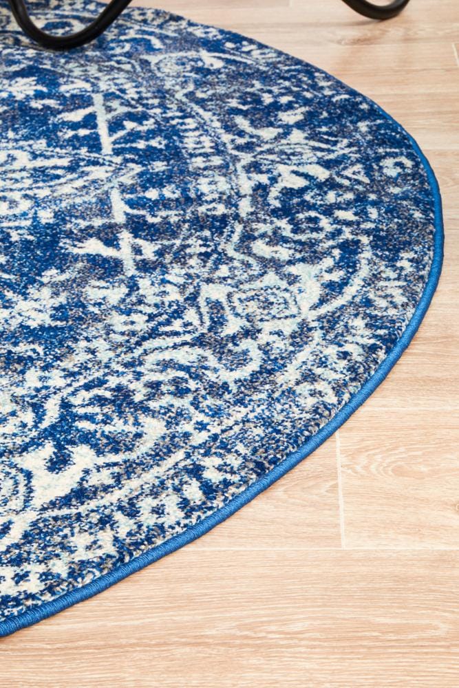 Rug Culture Rugs Evoke Contrast Navy Transitional Round Rug