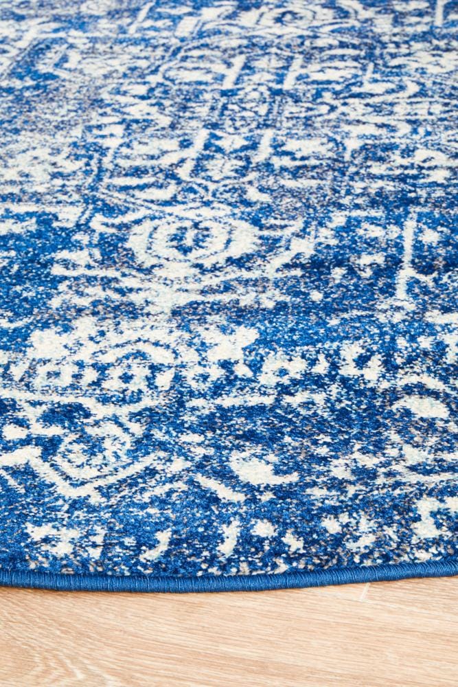 Rug Culture Rugs Evoke Contrast Navy Transitional Round Rug