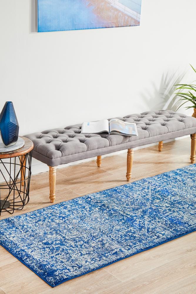 Rug Culture Rugs Evoke Contrast Navy Transitional Runner Rug