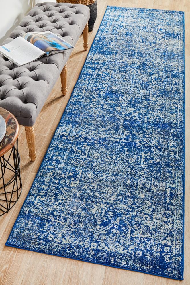 Rug Culture Rugs Evoke Contrast Navy Transitional Runner Rug