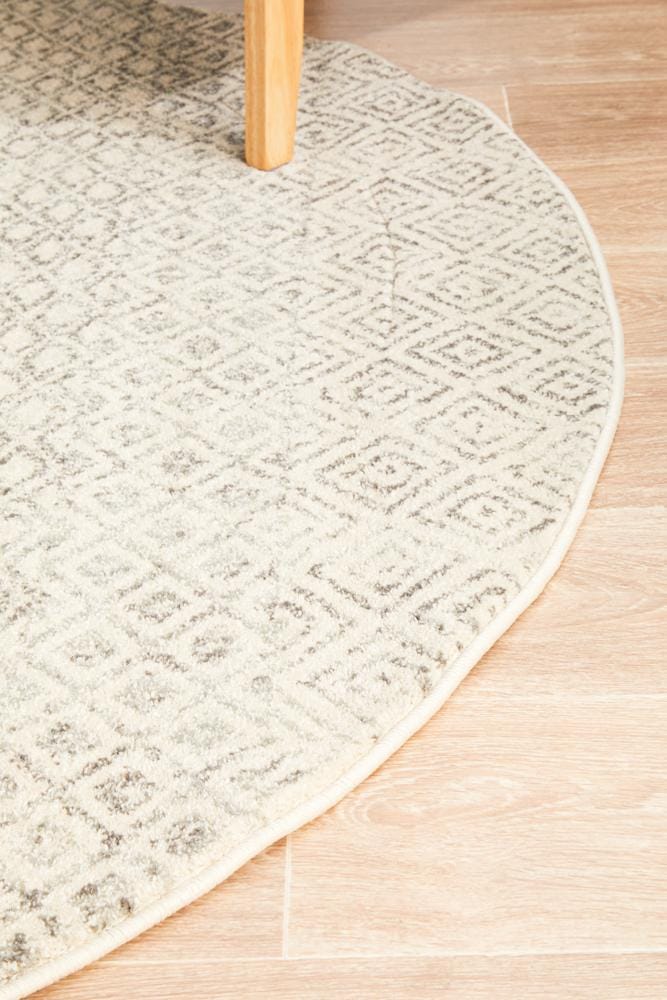 Rug Culture Rugs Evoke Diamond Grey Transitional Round Rug