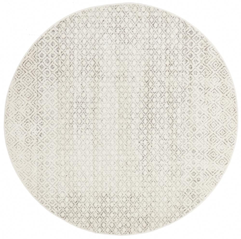 Rug Culture Rugs Evoke Diamond Grey Transitional Round Rug