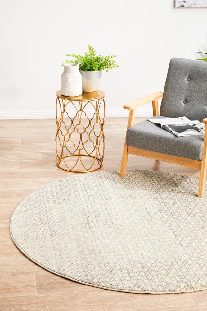 Rug Culture Rugs Evoke Diamond Grey Transitional Round Rug