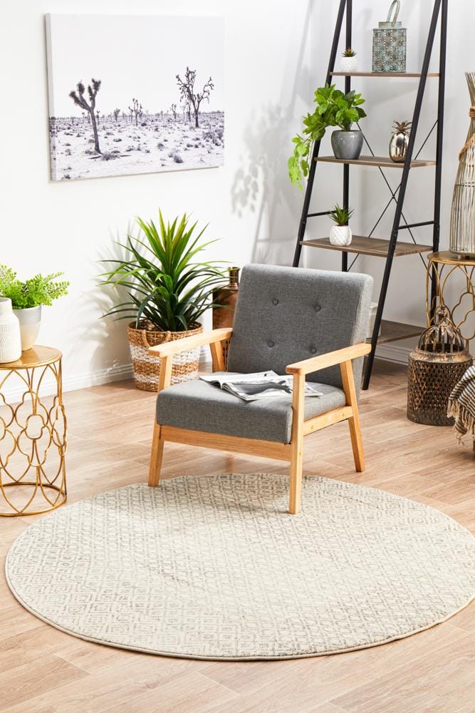 Rug Culture Rugs Evoke Diamond Grey Transitional Round Rug