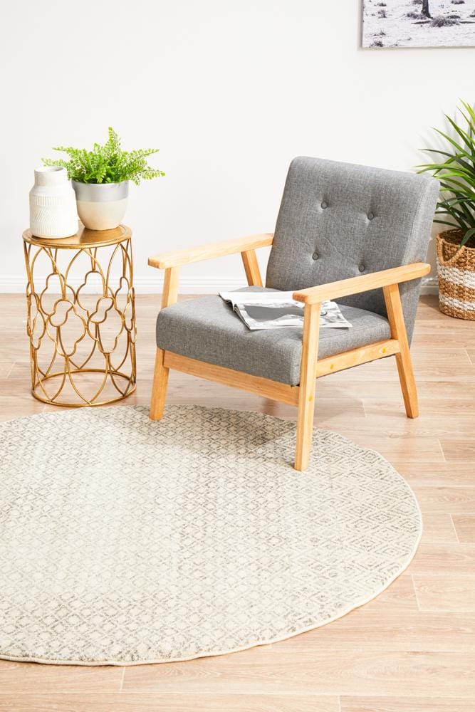 Rug Culture Rugs Evoke Diamond Grey Transitional Round Rug