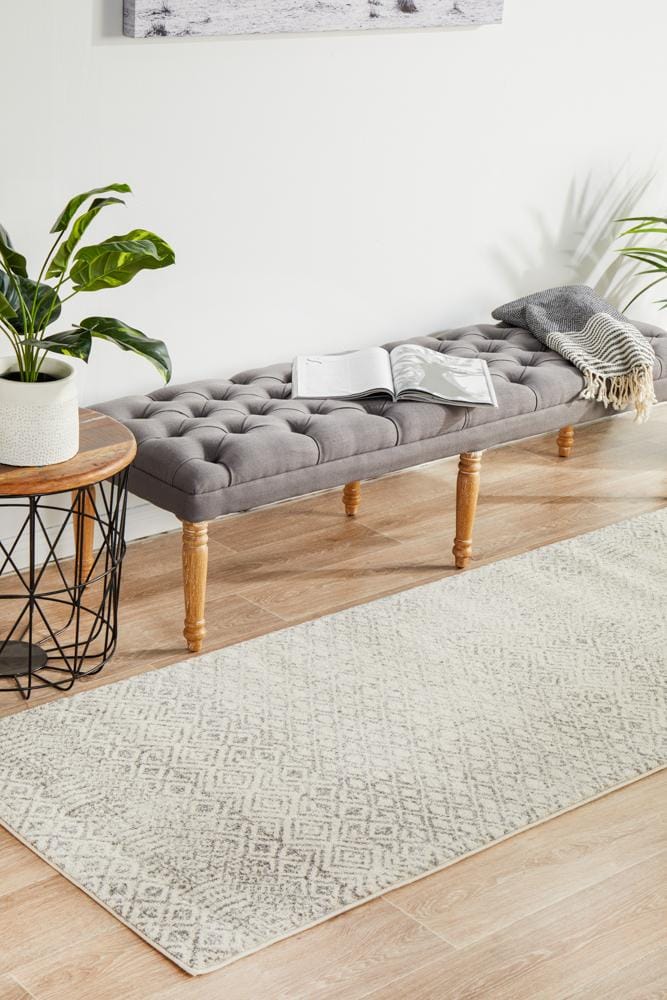 Rug Culture Rugs Evoke Diamond Grey Transitional Runner Rug