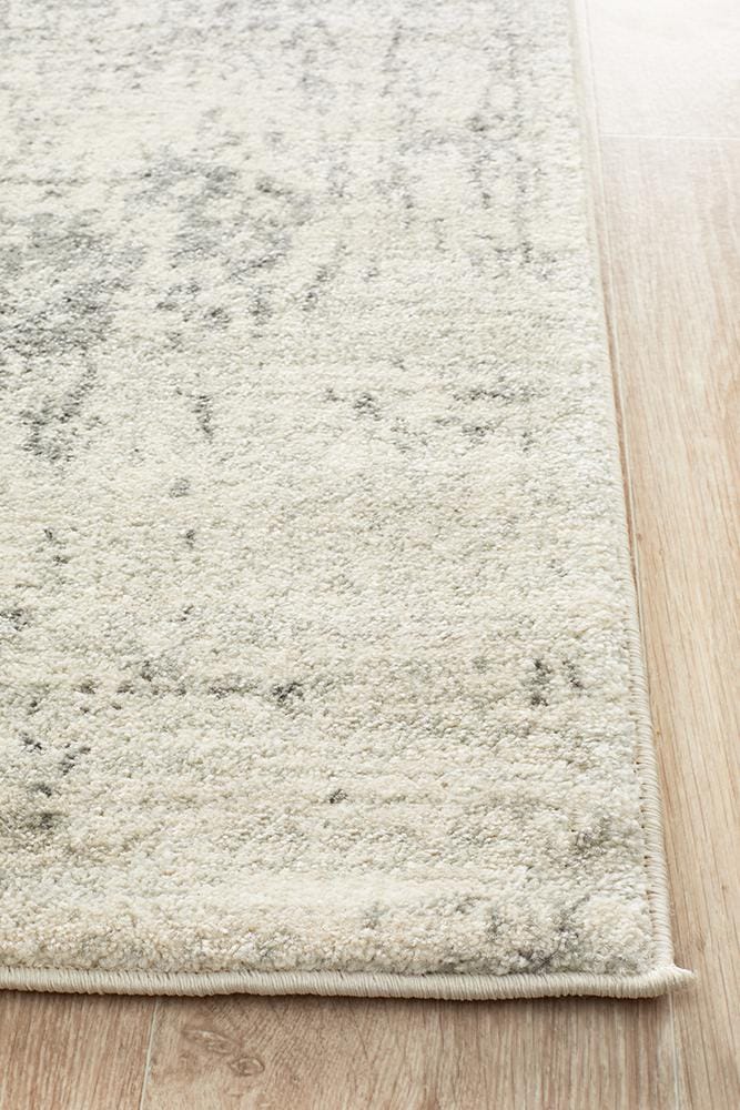 Rug Culture Rugs Evoke Dream White Silver Transitional Runner Rug
