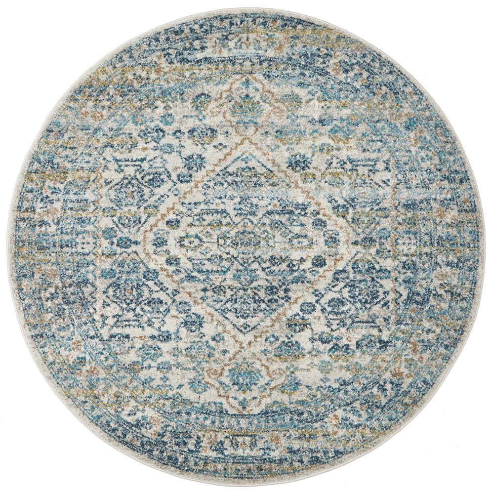 Rug Culture Rugs Evoke Duality Silver Transitional Round Rug