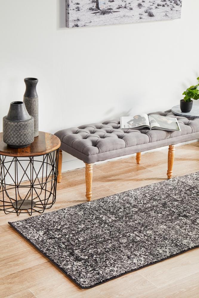 Rug Culture Rugs Evoke Estella Charcoal Transitional Runner Rug