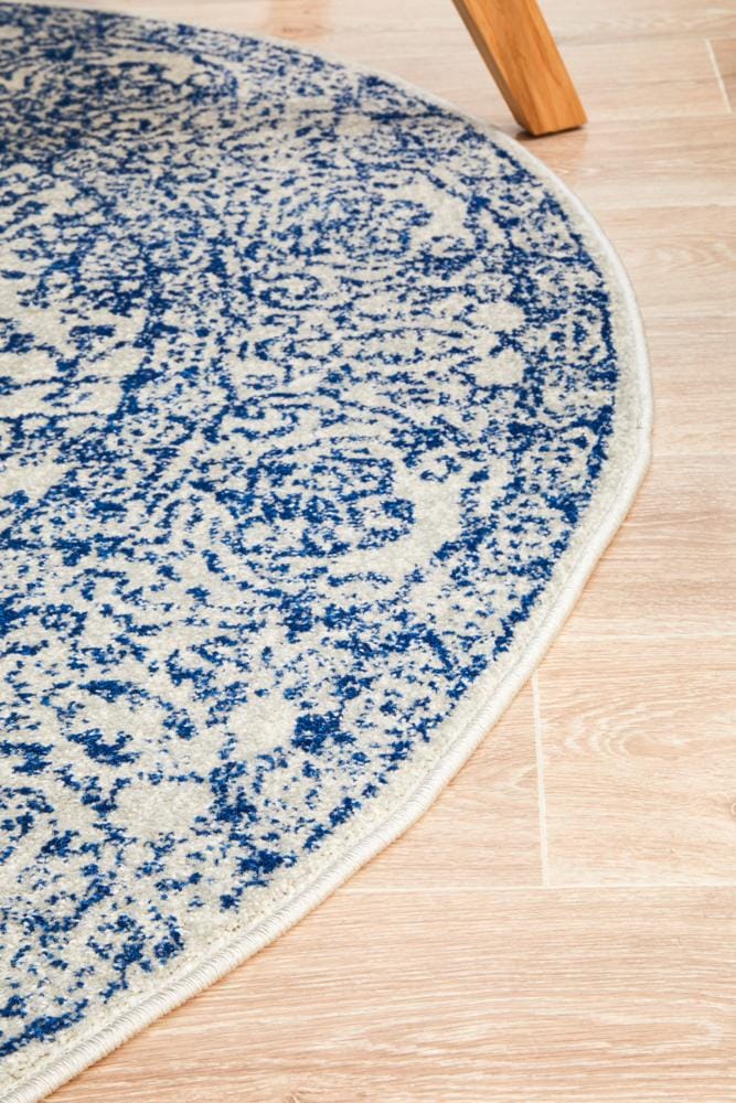 Rug Culture Rugs Evoke Frost Blue Transitional Round Rug