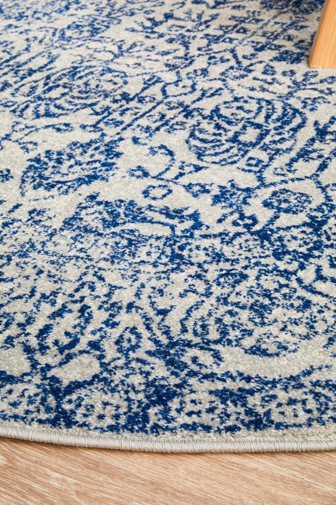 Rug Culture Rugs Evoke Frost Blue Transitional Round Rug