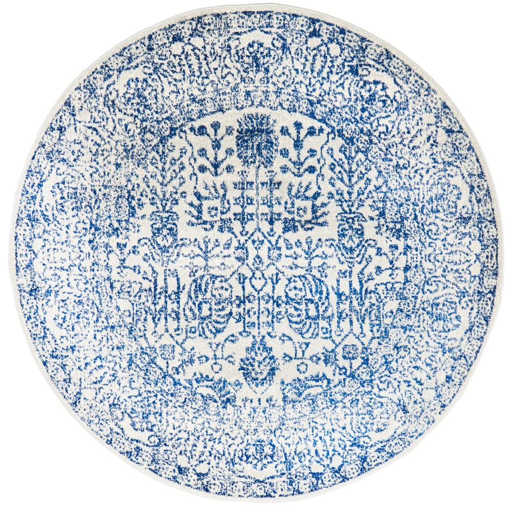 Rug Culture Rugs Evoke Frost Blue Transitional Round Rug