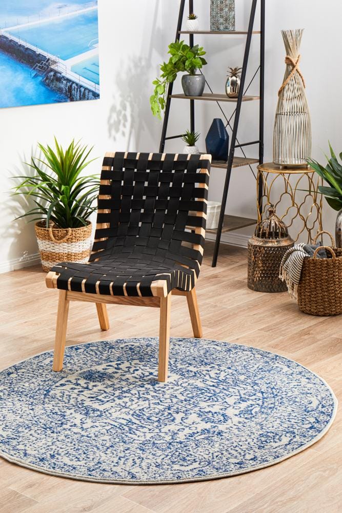 Rug Culture Rugs Evoke Frost Blue Transitional Round Rug