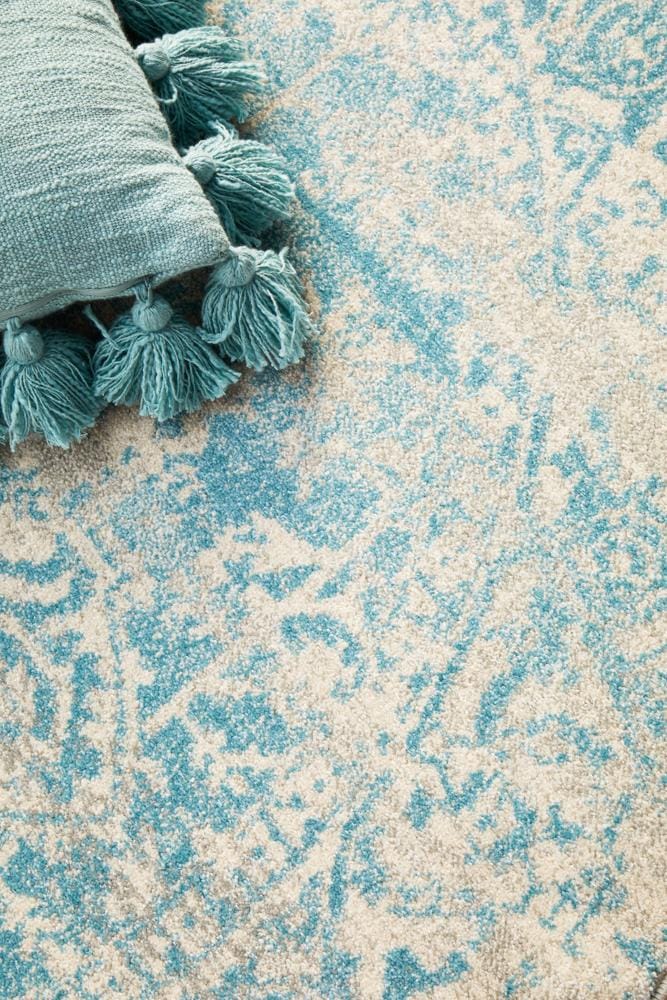 Rug Culture Rugs Evoke Glacier White Blue Transitional Round Rug