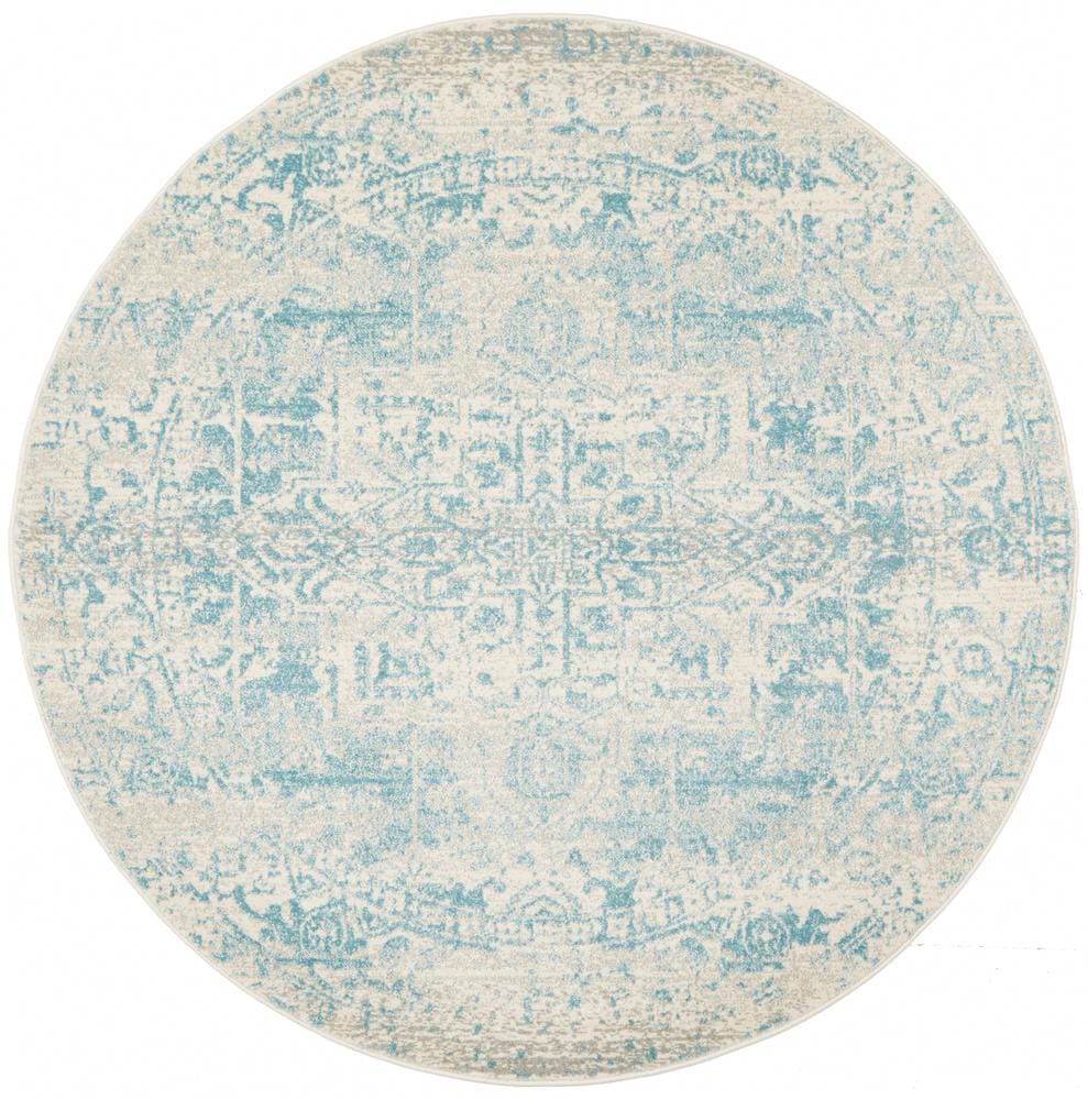 Rug Culture Rugs Evoke Glacier White Blue Transitional Round Rug