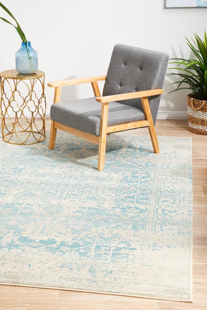 Rug Culture Rugs Evoke Glacier White Blue Transitional Rug