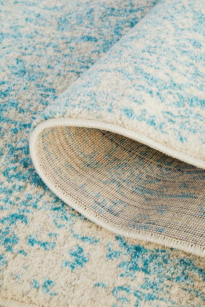 Rug Culture Rugs Evoke Glacier White Blue Transitional Runner Rug